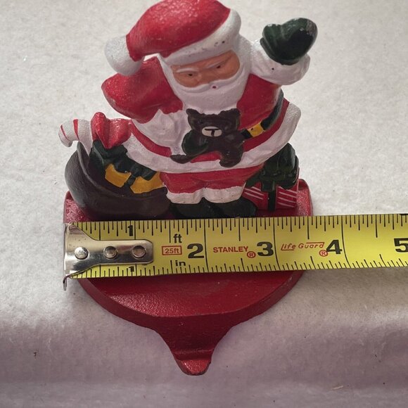 Lillian Vernon Cast Iron Christmas Santa Claus Stocking Holder Hanger Vtg 1990 - Picture 5 of 14